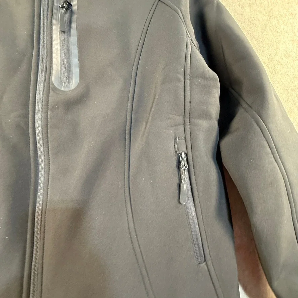 Dr. Qiiwi Mens Heated Softshell Jacket‎ Black Detachable Hood Power Bank Size L
